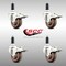 Service Caster 3 Inch 316SS High Temp Glass Filled Nylon 1-1/8 Inch Stem Caster Set Lock Brake SCC-SS316TTLEX20S314-GFNSHT-118-4 - alternate 2